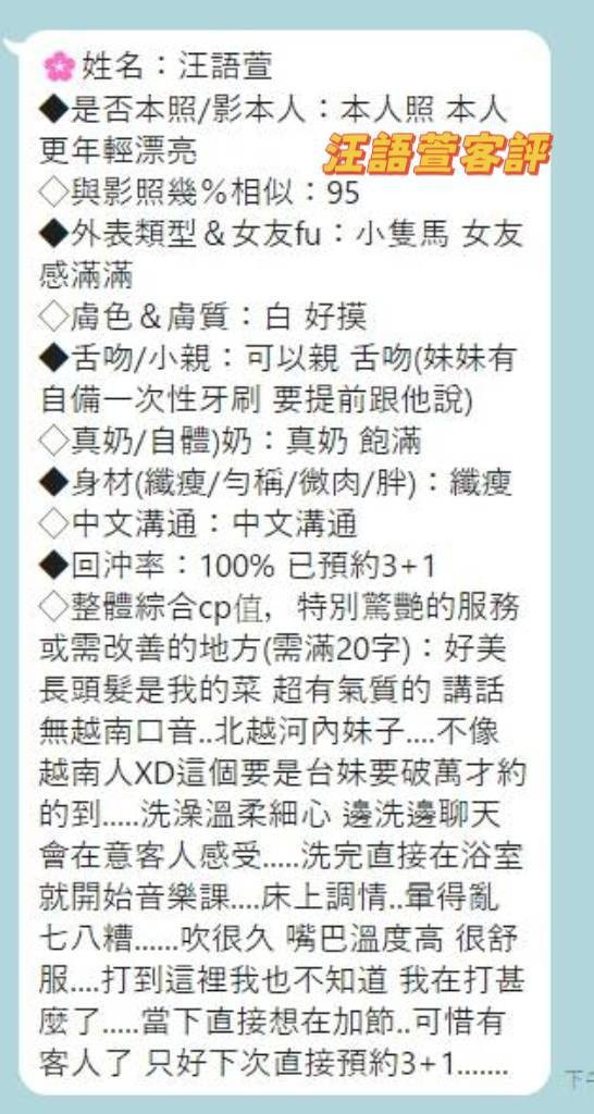 汪語萱客評